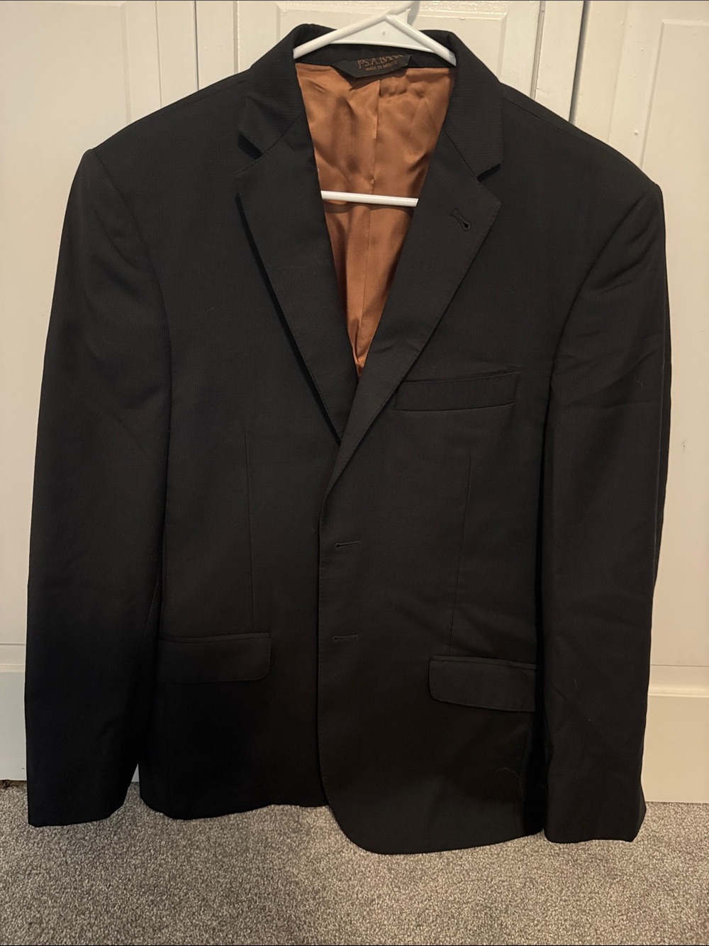 Jos. A. Bank Black Suit Jacket with Brown Inner Lining